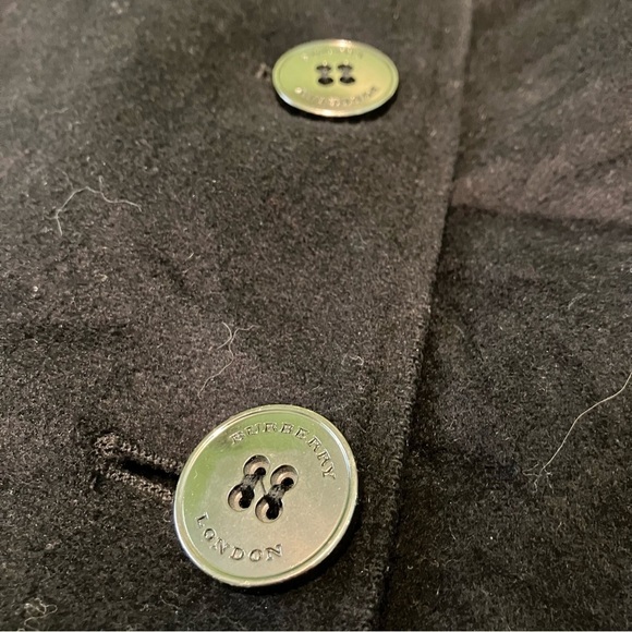 Burberry London Wool Cashmere Double Breasted Trench Coat Black Womens Size 2 - Picture 10 of 16